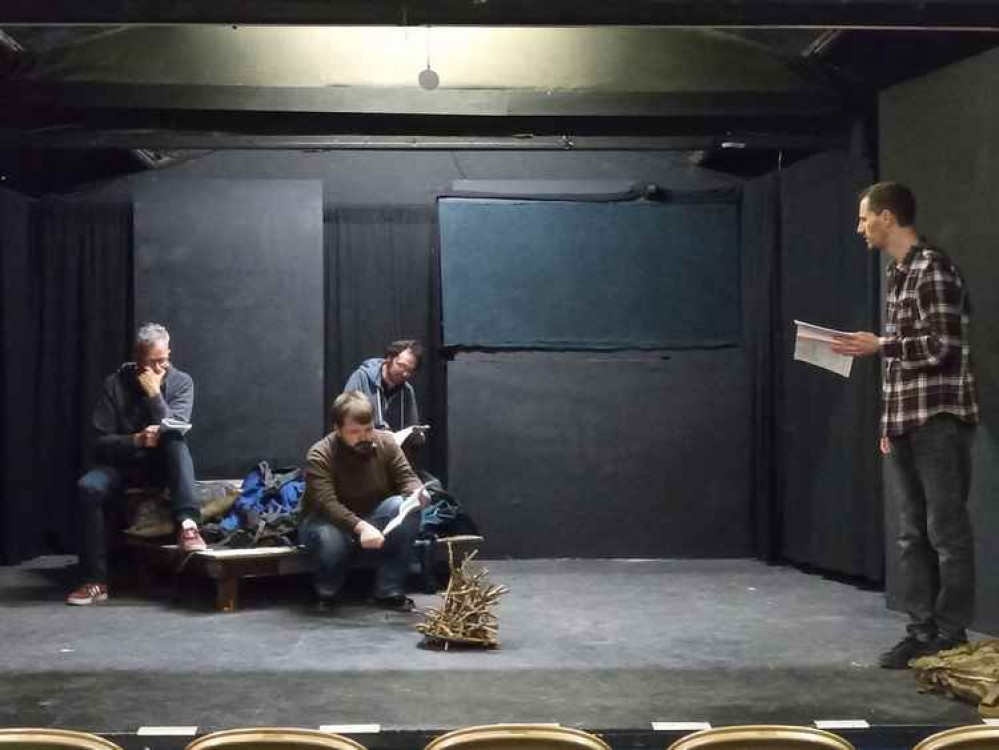 Rehearsal for Neville's Island by Tim Firth (image via CADS Facebook page)