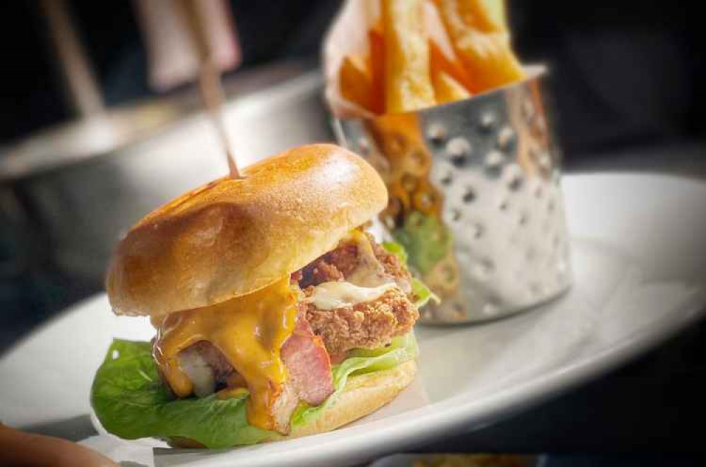 Burgers are available for takeaway at The Bush Inn