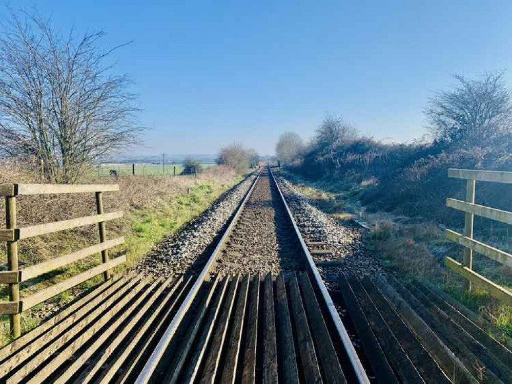 Crossing the railway line Crossing the railway line