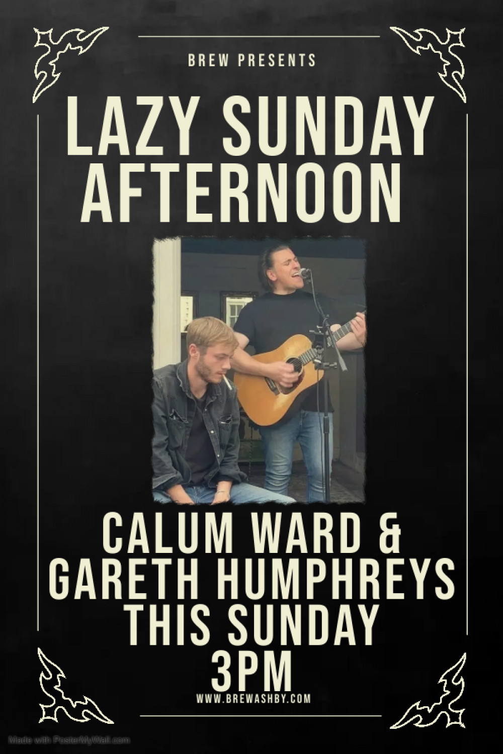 Lazy Sunday Afternoon Acoustic Session with Calum Ward and Gareth Humphreys at Brew, 106B Market Street, Ashby-de-la-Zouch