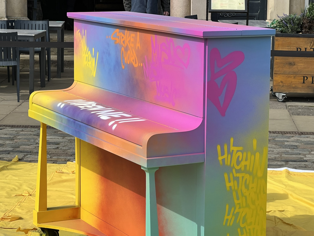 The new Hitchin Piano, a project supported by community interest company Hitchin Creative and managed by the Hitchin BID team. CREDIT: @laythy29