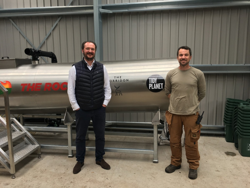 The Rocket Composter in action at The Torridon alongside Dan Rose-Bristow, owner of The Torridon Hotel (Image - The Torridon)