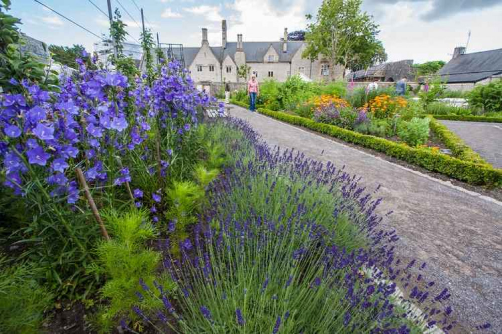 The outer beds contain fragrant and soothing plants  (photo by Mike Baker)