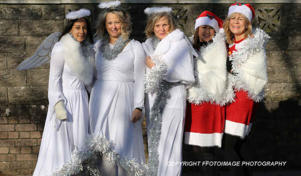 Some angels and Mrs Santa Claus' in 2018 (photo by Glyn Evans)