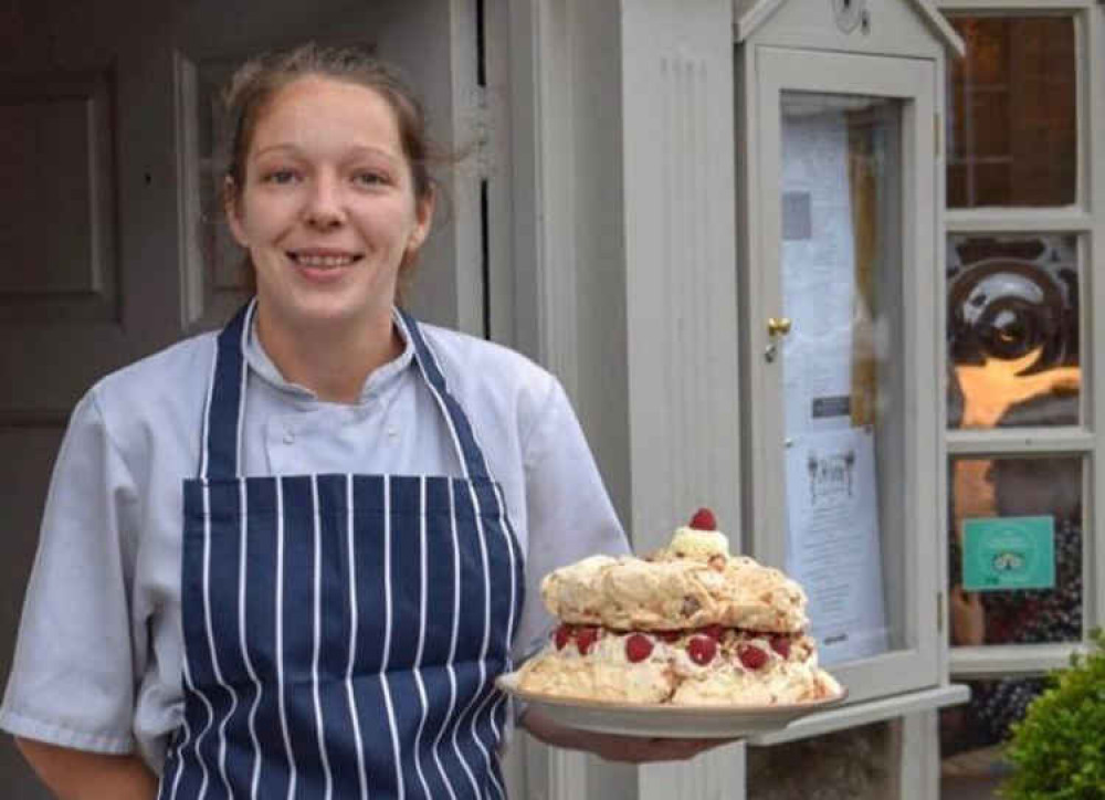 Chef Abbi at The Penny Farthing, where you can order takeaway pavlova and quiche for Christmas