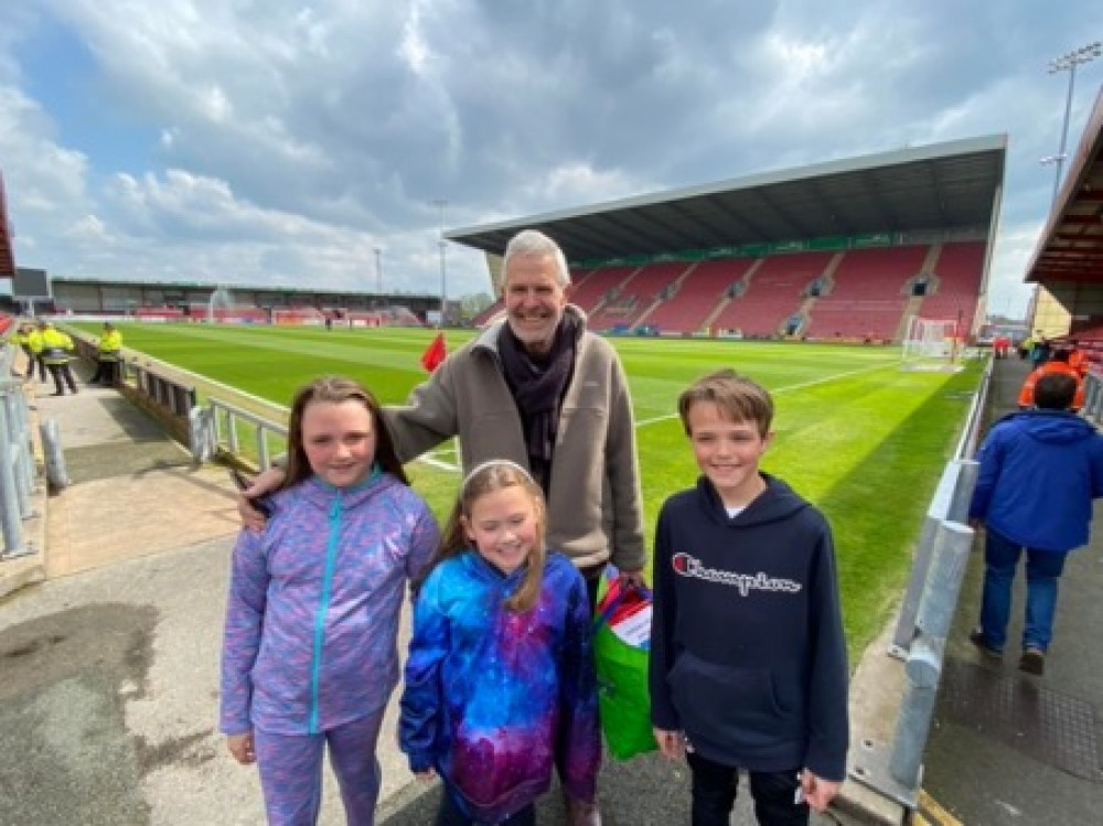 Collectors at Crewe Alexandra last year- with Malcolm Crook (back (Nub News).