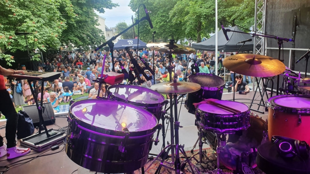 Blackmore Gardens outdoor stage (Sidmouth International Jazz and Blues Festival)