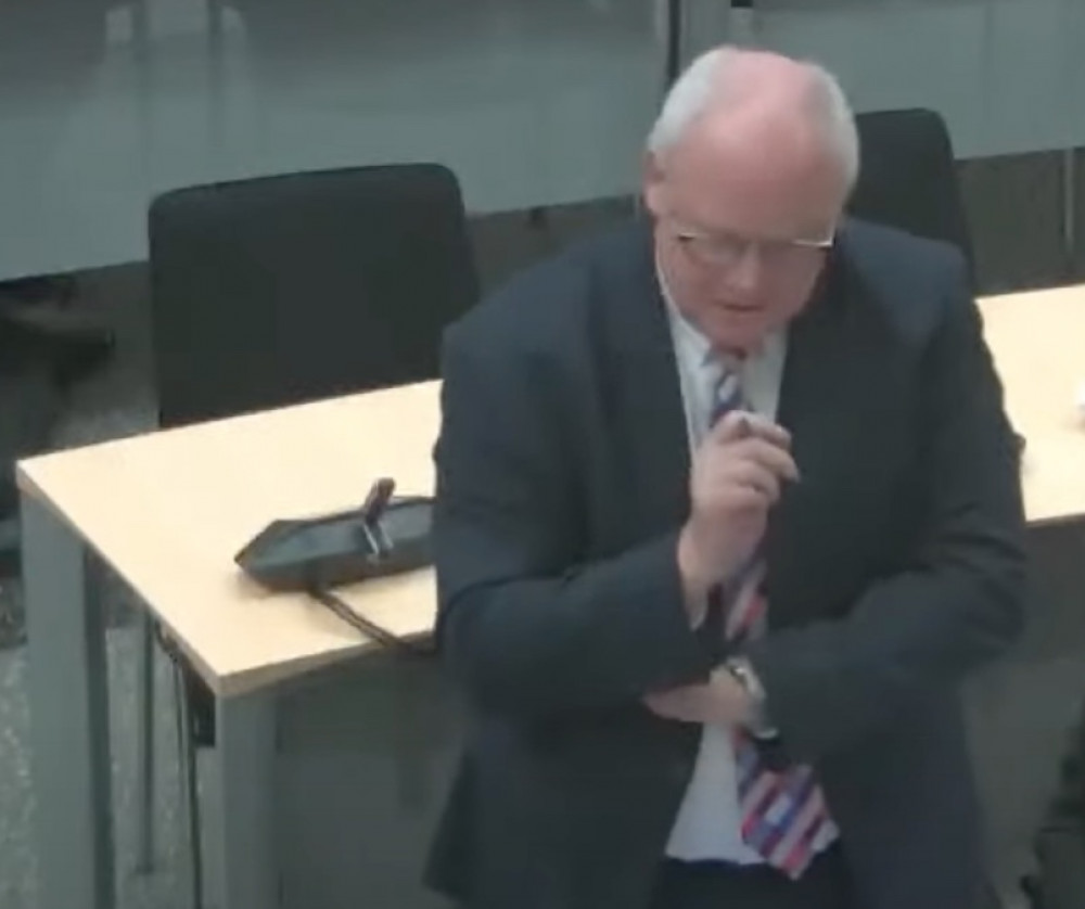 Disgraced Local Conservative leader Simon Barrett (Picture: YouTube/Babergh) Disgraced Local Conservative leader Simon Barrett (Picture: YouTube/Babergh)