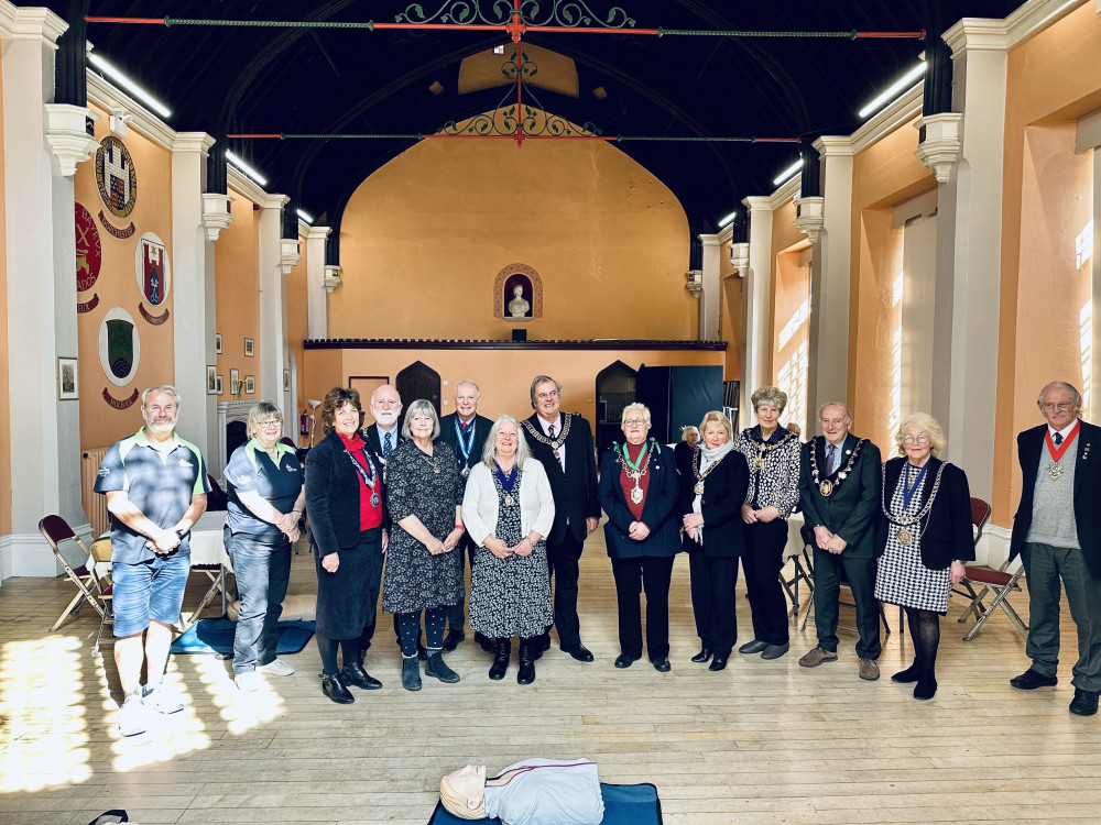 Mayors and council leaders from across Dorset pictured at Dorchester Civic Day