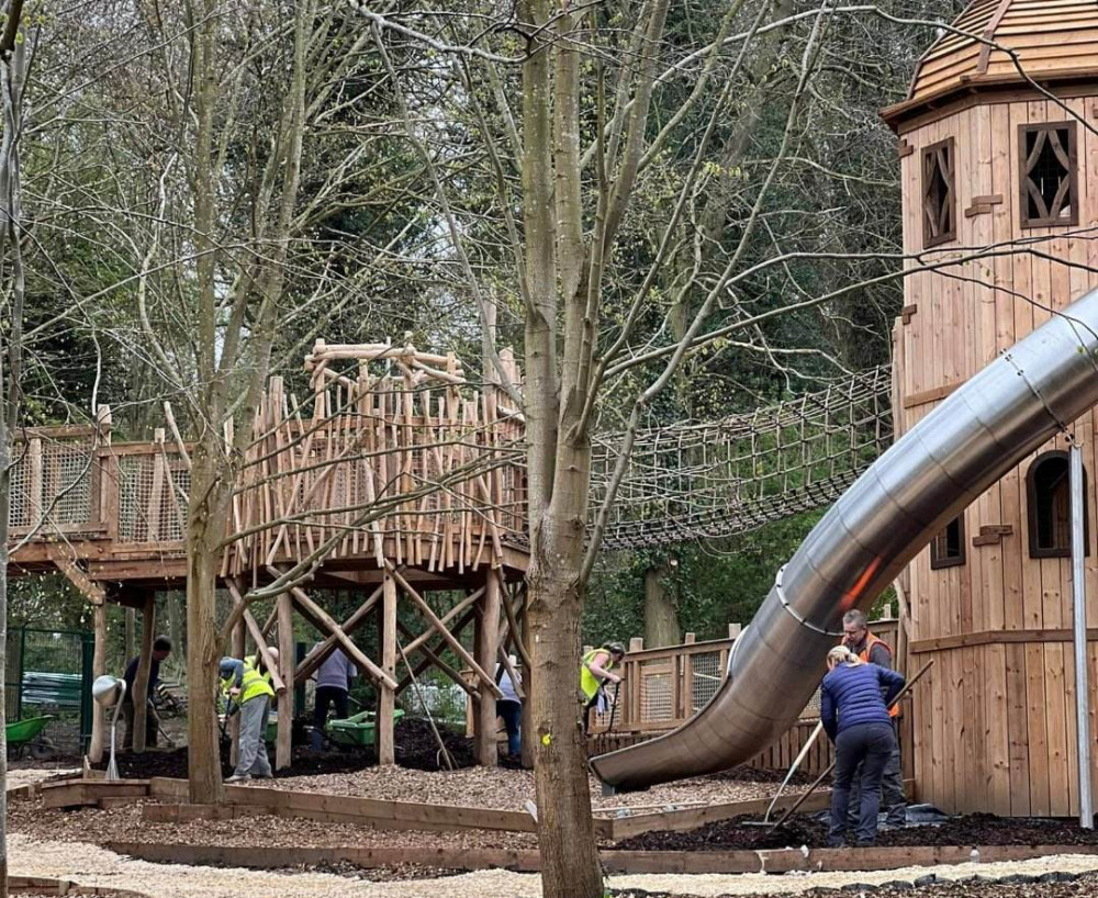 The team hard at work. Image credit: Burghley House. 