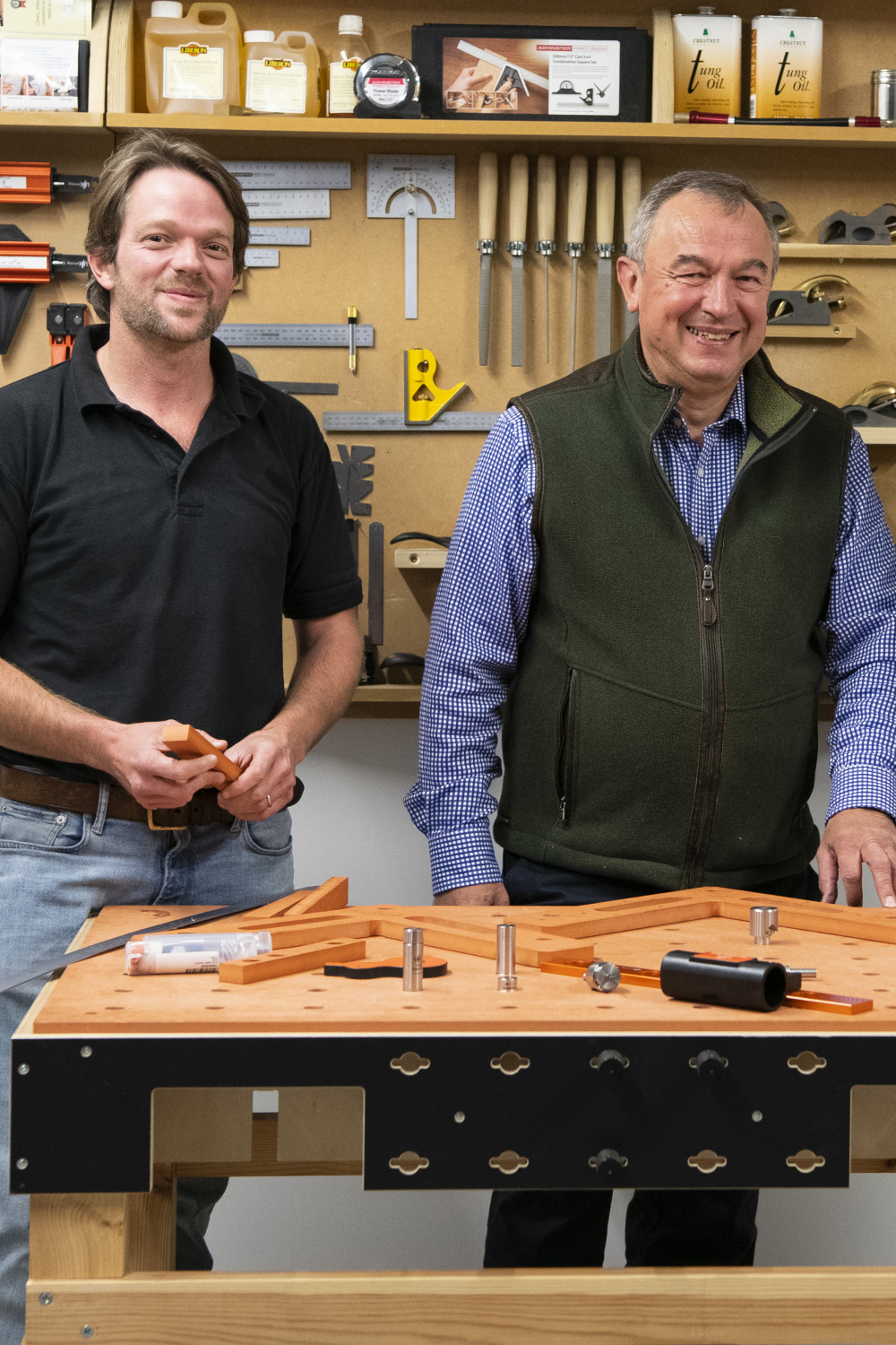 Peter Parfitt with Tim Styles, product expert at Axminster Tools 