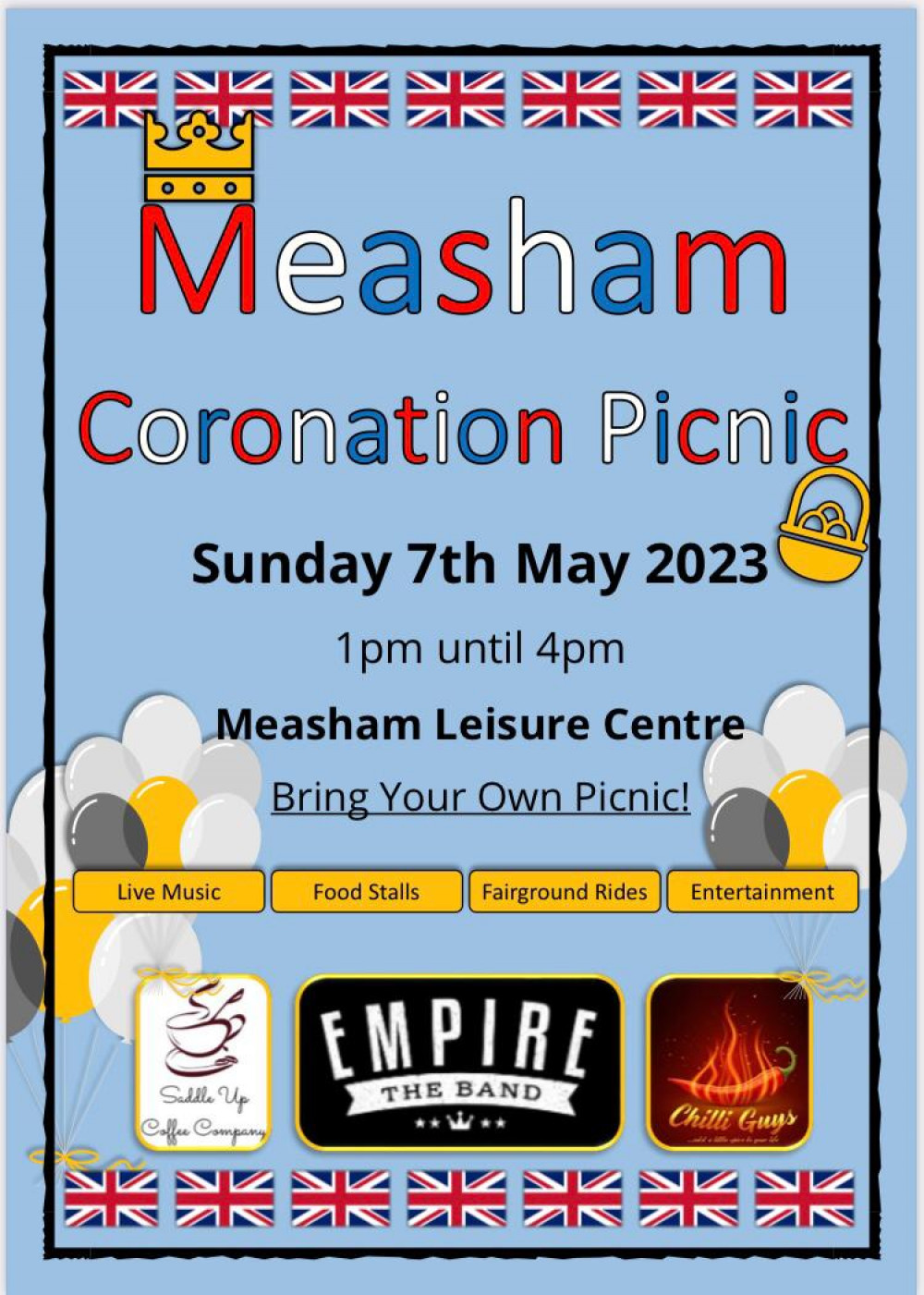 Measham's Coronation Picnic at the Measham Leisure Centre, in Measham, near Ashby de la Zouch