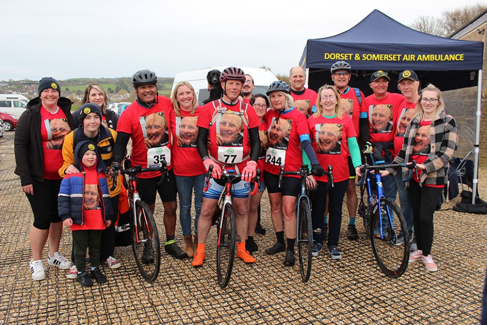 Friends and family from the Lyme Regis area, who cycled in memory of Neil Ellis