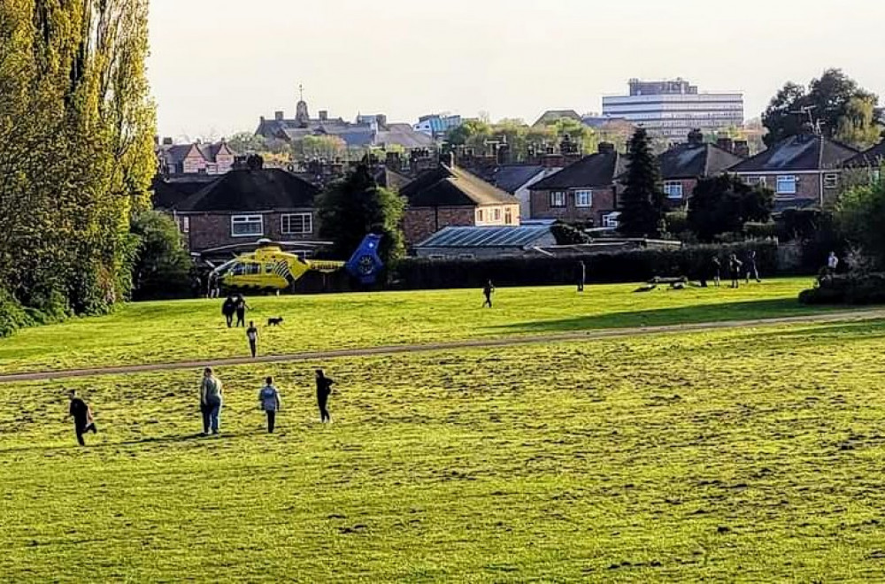 The incident on Queen Street happened at 6:20pm on Tuesday 25 April - with an air ambulance landing on a field nearby (Ian Lewsey).