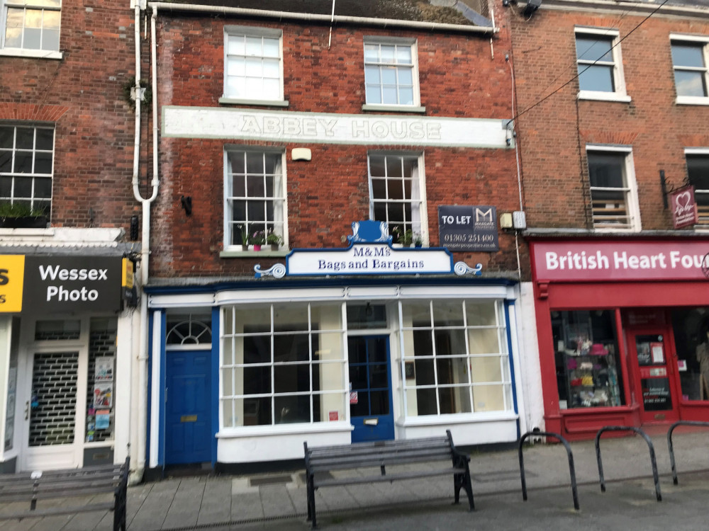 The traditional Regency shopfront at Abbey House in South Street