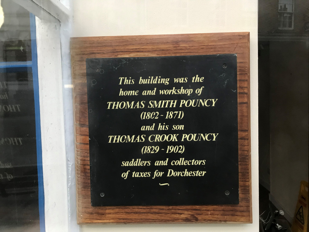 The plaque dedicated to the Pouncy family, which marks the building’s unusual former uses