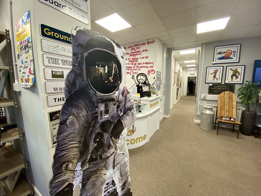 A large cut out of a moon astronaut greeted visitors to the space night. Photos: Coalville Nub News A large cut out of a moon astronaut greeted visitors to the space night. Photos: Coalville Nub News