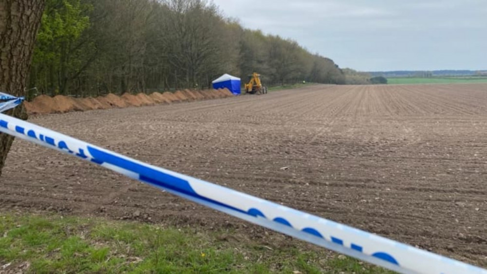 Human remains have been found in a field in nearby Sutton-in-Ashfield. Photo courtesy of Nottinghamshire Police.