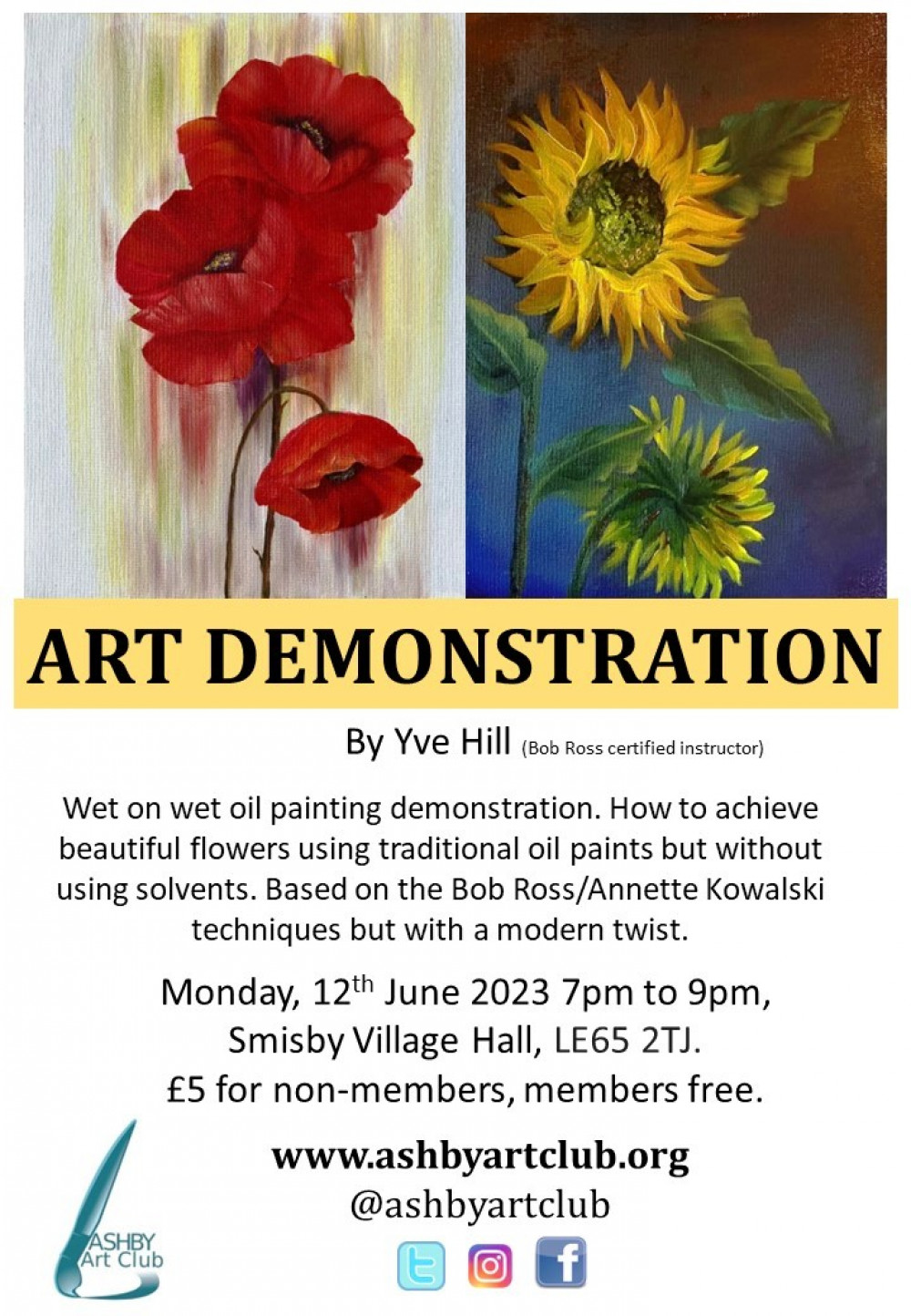 Ashby Art Club Yve Hill Demonstration at Smisby Village Hall, near Ashby de la Zouch Ashby Art Club Yve Hill Demonstration at Smisby Village Hall, near Ashby de la Zouch