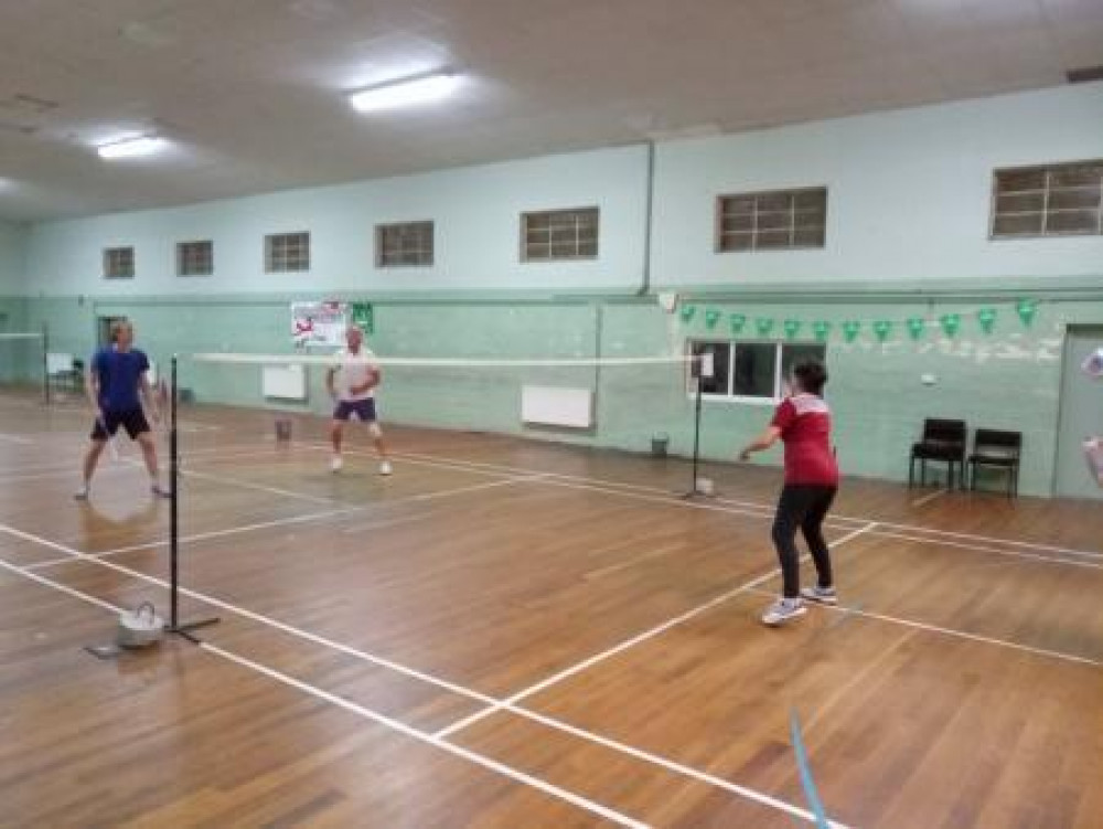  Badminton players using Piddlehinton Gym (photo credit: Adam White)