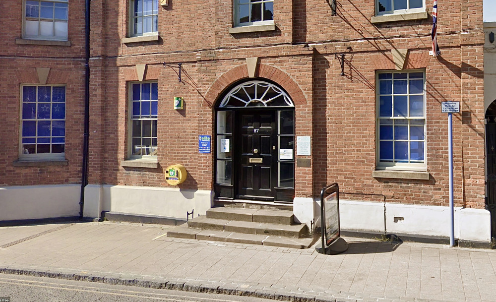 The defibrillator was positioned outside Huntingdon House in Ashby. Photo: Instantstreetview.com