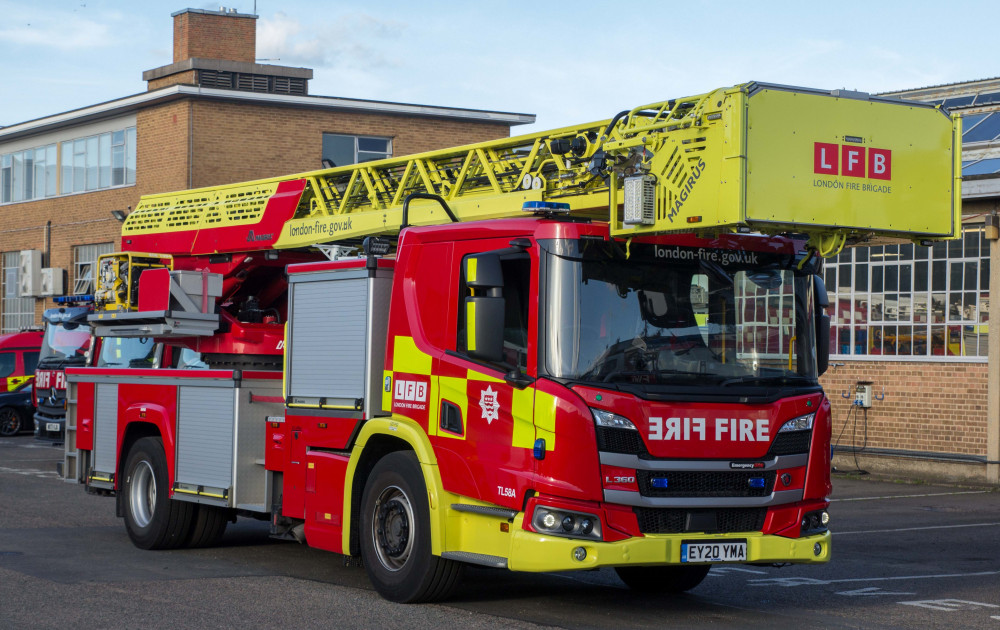 An explosion and fire occurred in Southall on Sunday. Photo: Graham Mitchell. 