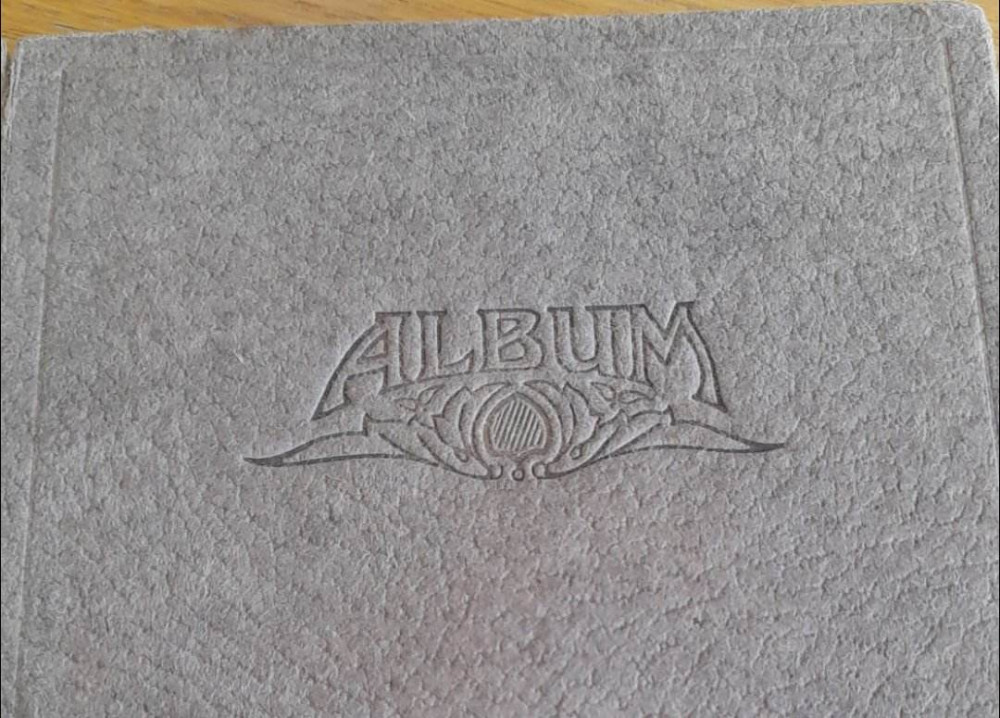 The album has a grey cover and was found in an Oakham charity shop. Image credit: Jill Knight. 