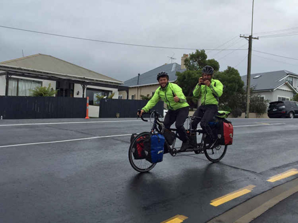 Louis and Lloyd secured the record for the fastest circumnavigation of the world by tandem bike