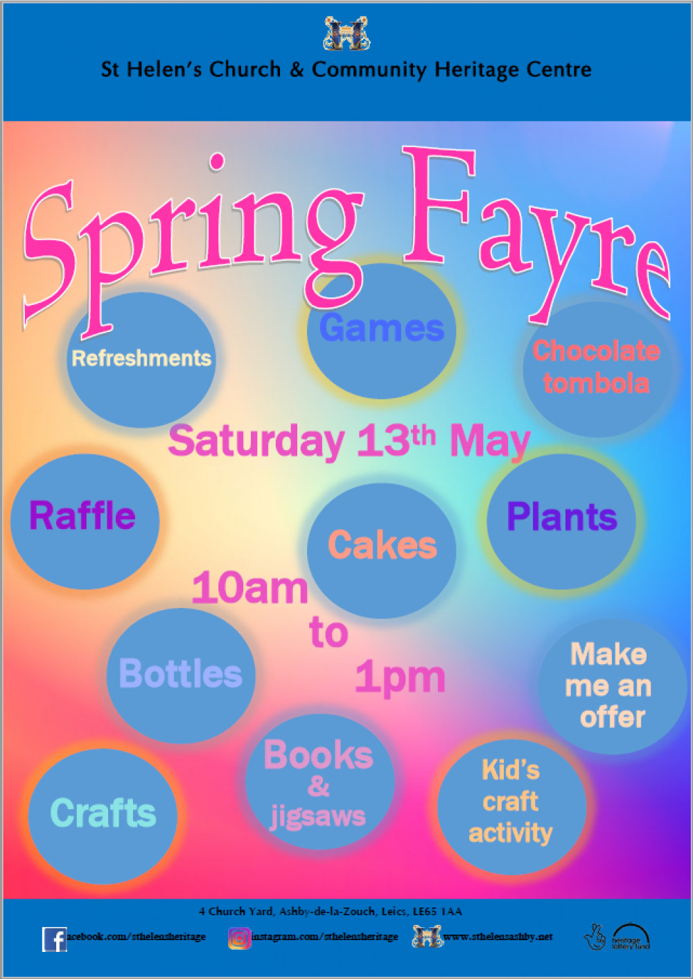 Spring Fayre at St Helen's Church & Community Heritage Centre, 4 Church Yard, Ashby-de-la-Zouch