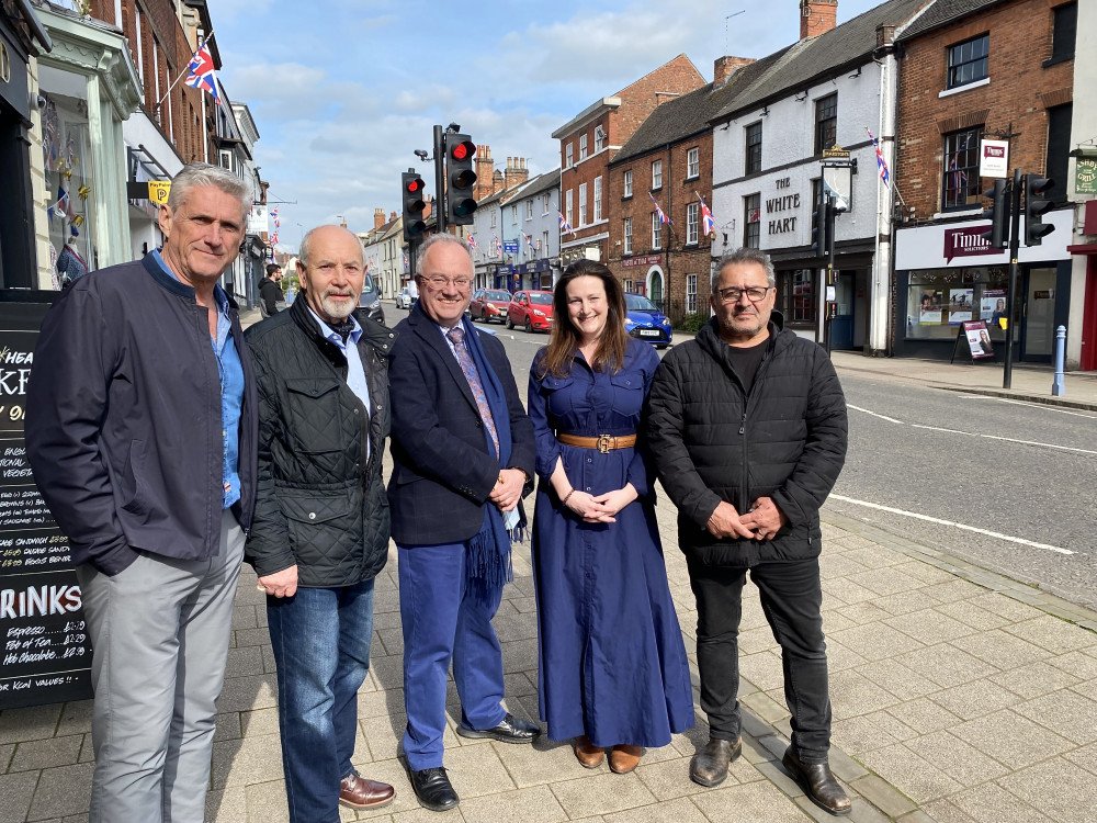 Rupert Matthews met with (l-r) Kenny Horn, Dan Harrison and Kate and Pejman Zamani. Photo: Ashby Nub News