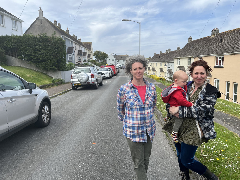 Amber Bazzoni and Laura Palmer are just two of the residents of Acacia Road in Falmouth unhappy with the actions of an 'over-zealous' traffic warden (Image: lDR)