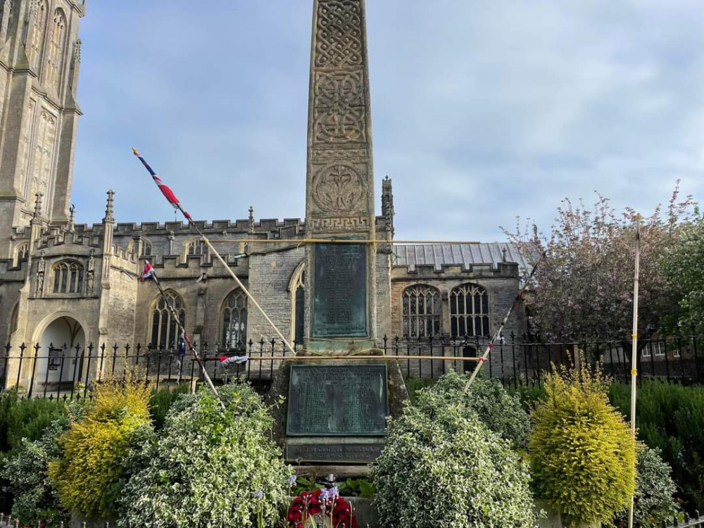 Burnt flags in Glastonbury 