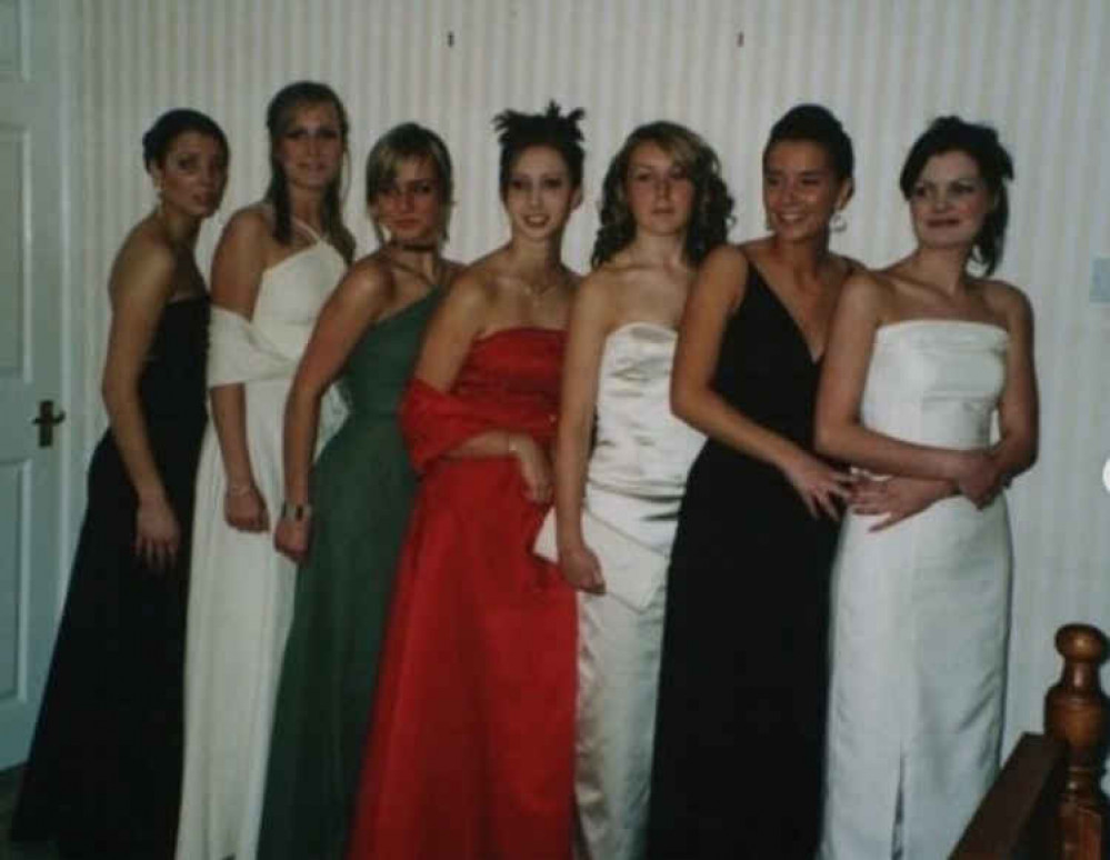 From left to right: Faye, Claire, an old friend, Chloe, Laura, Hollie, Naomi From left to right: Faye, Claire, an old friend, Chloe, Laura, Hollie, Naomi