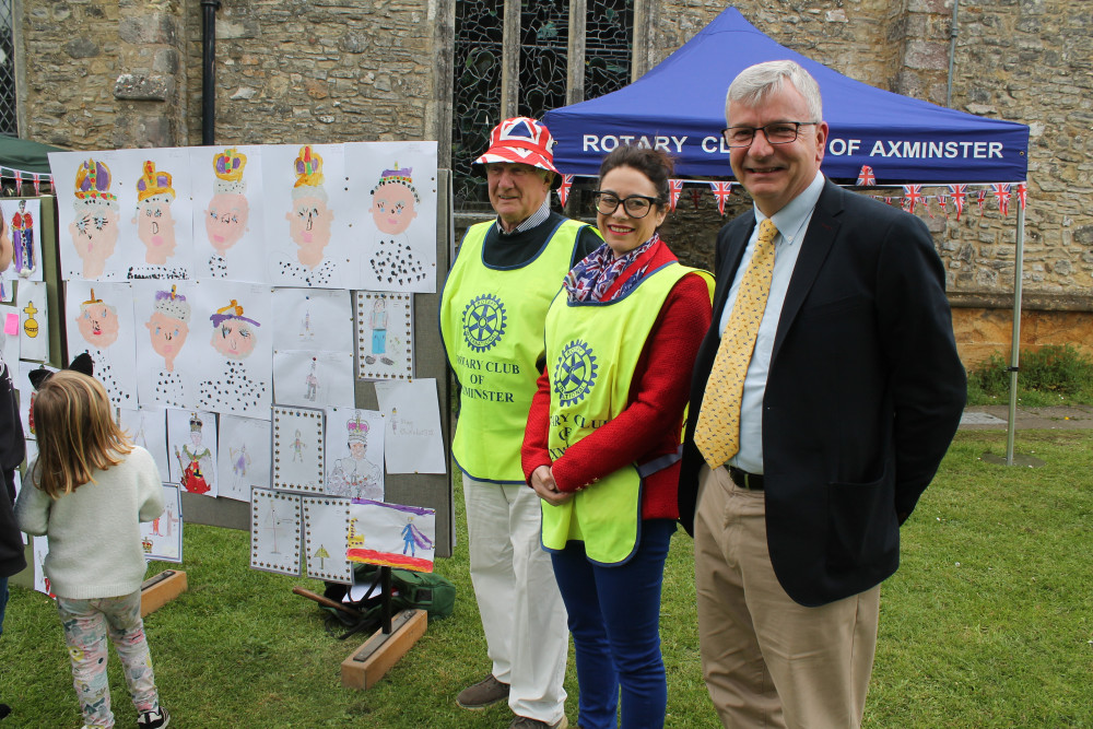 Cllr Ian Hall, chair of Devon County Council, and Rotarians at the community picnic (photo credit: Philip Evans)