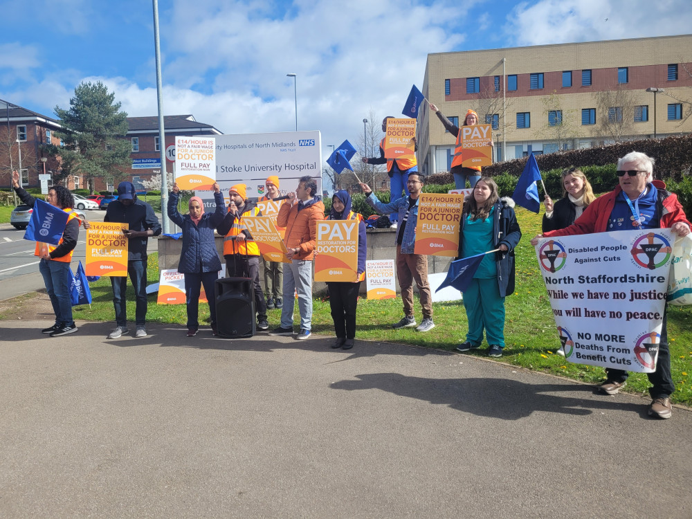 Junior doctors at Royal Stoke University Hospital went on strike for three days at the beginning of March (LDR).