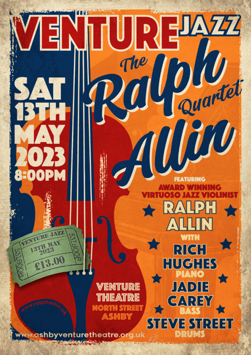 The Ralph Allin Quartet at the Ashby Venture Theatre Jazz Club, Ashby de la Zouch