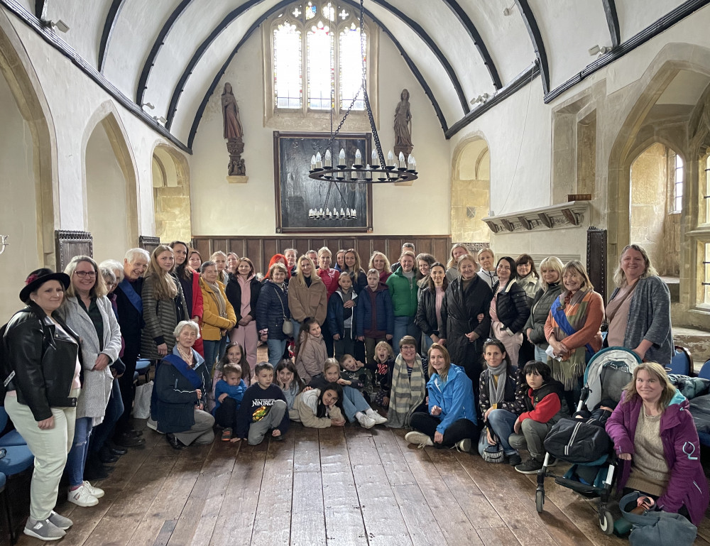 The refugees gather in the historic Vicars' Hall The refugees gather in the historic Vicars' Hall