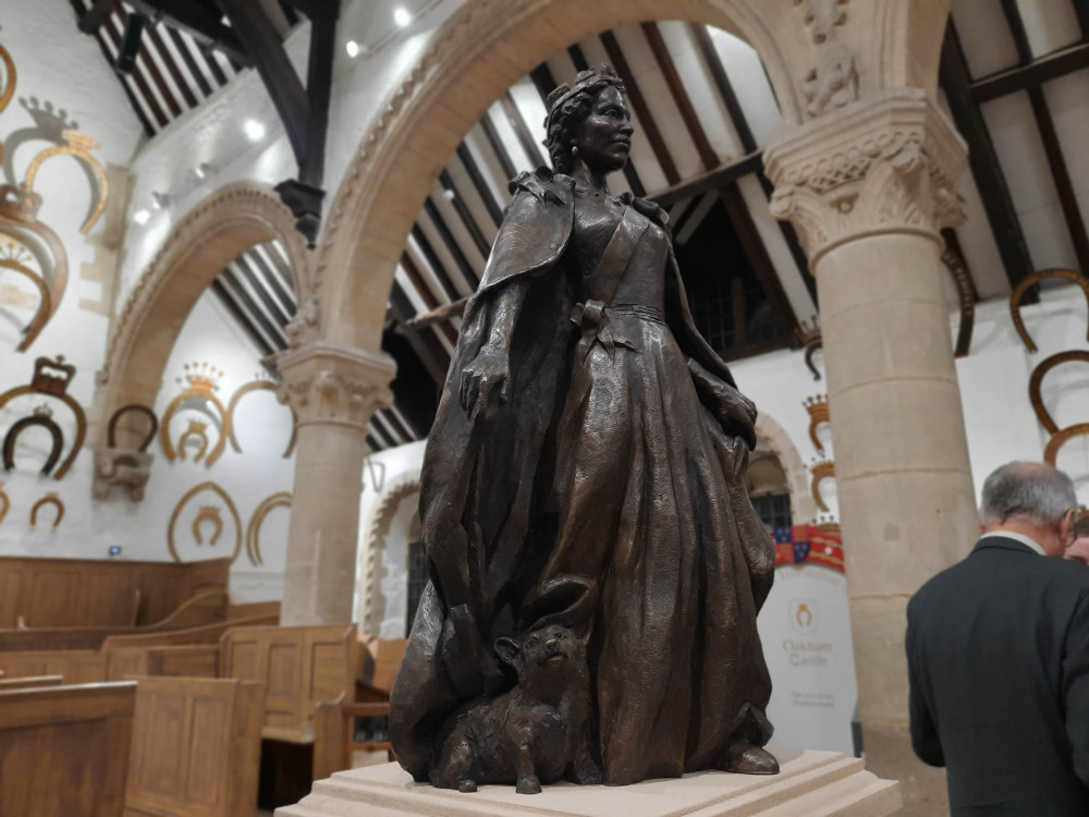 A replica of the statue in miniature at the Oakham Castle launch evening earlier this year. Image credit: Nub News. 