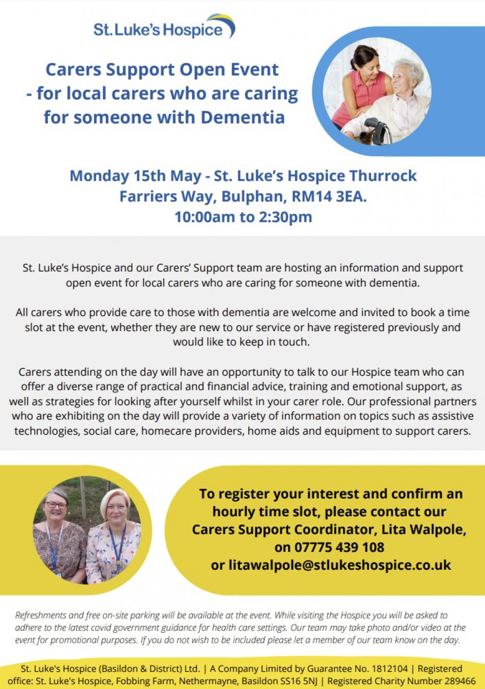 Carers' event at St Luke's Hospice, Thurrock. Carers' event at St Luke's Hospice, Thurrock.