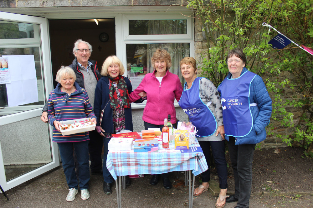 Volunteers at the Cancer Research UK coffee morning at the Church Rooms, Axminster