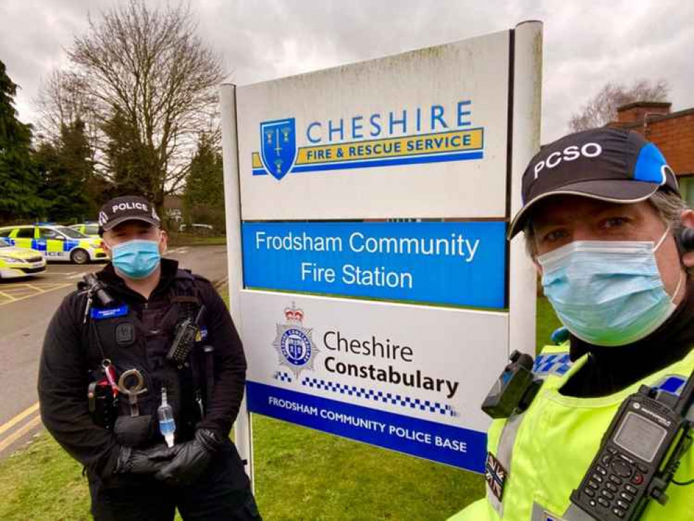 PC Henry and PCSO Flanagan. Image: Frodsham Police. PC Henry and PCSO Flanagan. Image: Frodsham Police.