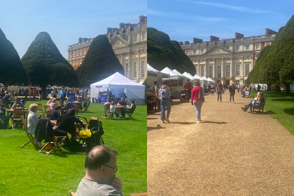 The sun finally came out and so did the visitors on Sunday as thousands of people descended upon Hampton Court Palace for the three-day Artisan Fayre The sun finally came out and so did the visitors on Sunday as thousands of people descended upon Hampton Court Palace for the three-day Artisan Fayre