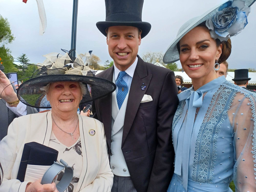 Cllr Ann Nevitt with the Prince and Princess of Wales (Phil Brooks).