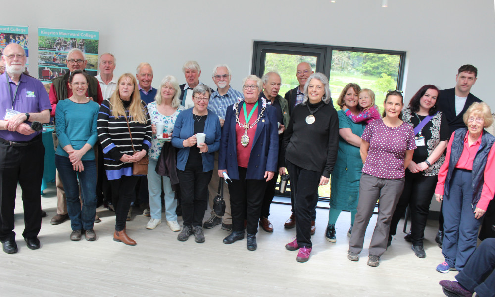 Organisers, sponsors and supporters of the first Dorchester Walking Festival at the launch event at Kingston Maurward