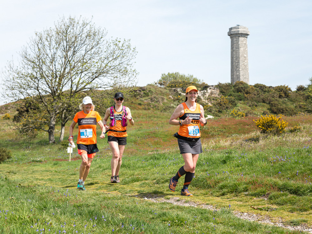 The route took runners to the Hardy Monument (photo credit: DorsetBays)