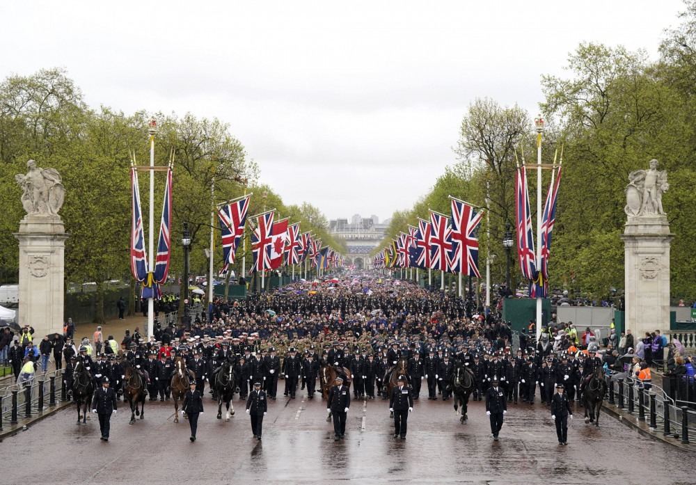 11 students from St Benedict's CCF took part in the Coronation. Photo: St Benedict's School.