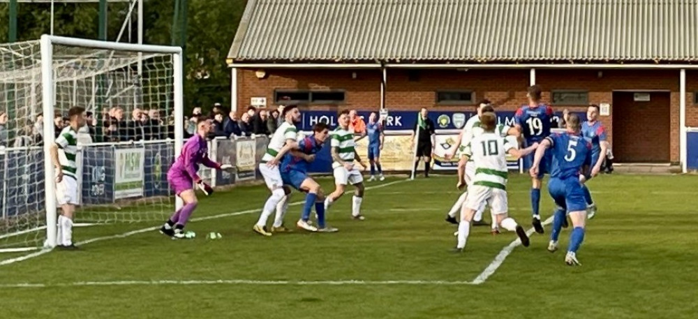 Action from Ashby Ivanhoe's Leicestershire Senior Cup win over Lutterworth on Tuesday night