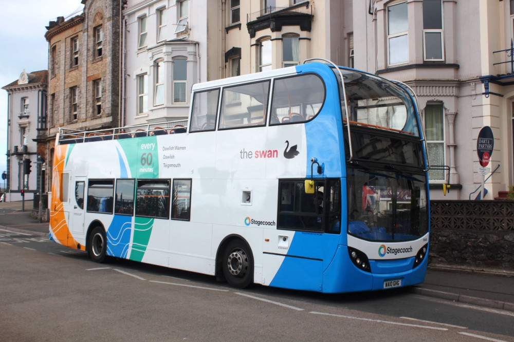 Stagecoach bus in Dawlish (By Geof Sheppard, CC BY-SA 4.0, https://commons.wikimedia.org/w/index.php?curid=121688192) Stagecoach bus in Dawlish (By Geof Sheppard, CC BY-SA 4.0, https://commons.wikimedia.org/w/index.php?curid=121688192)
