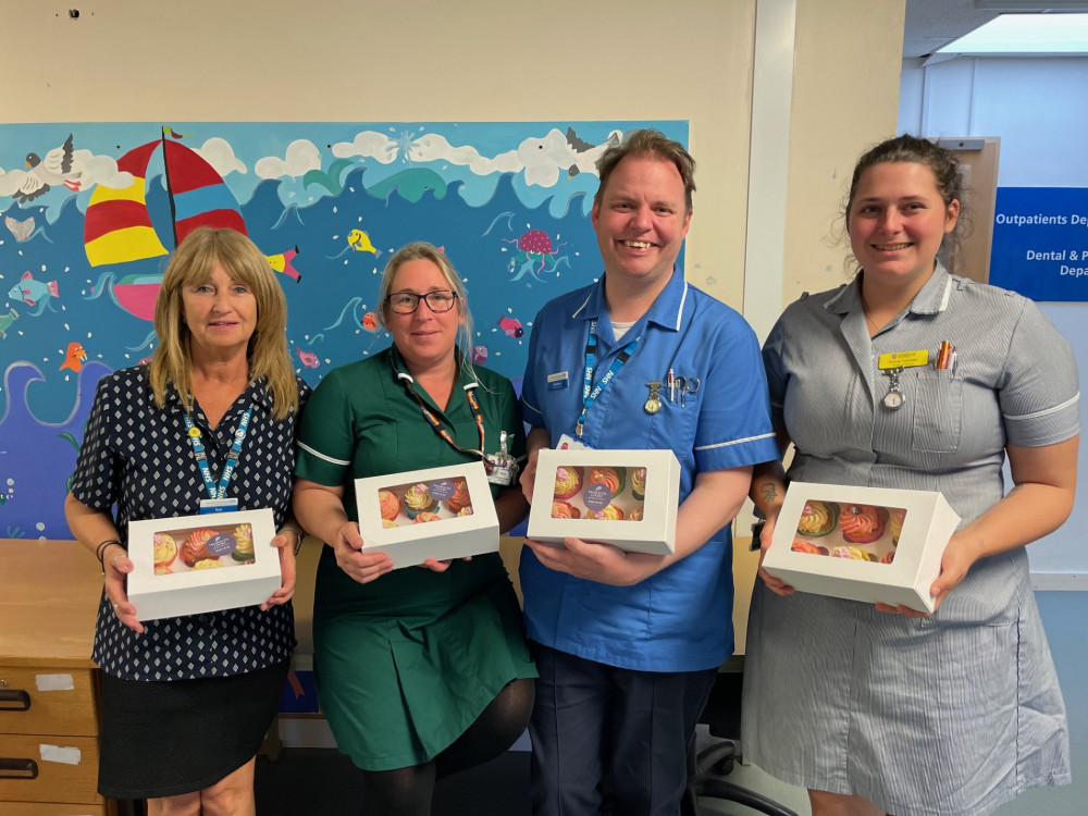 Nurses enjoy their baked treats (Image: Falmouth Court Care Home)