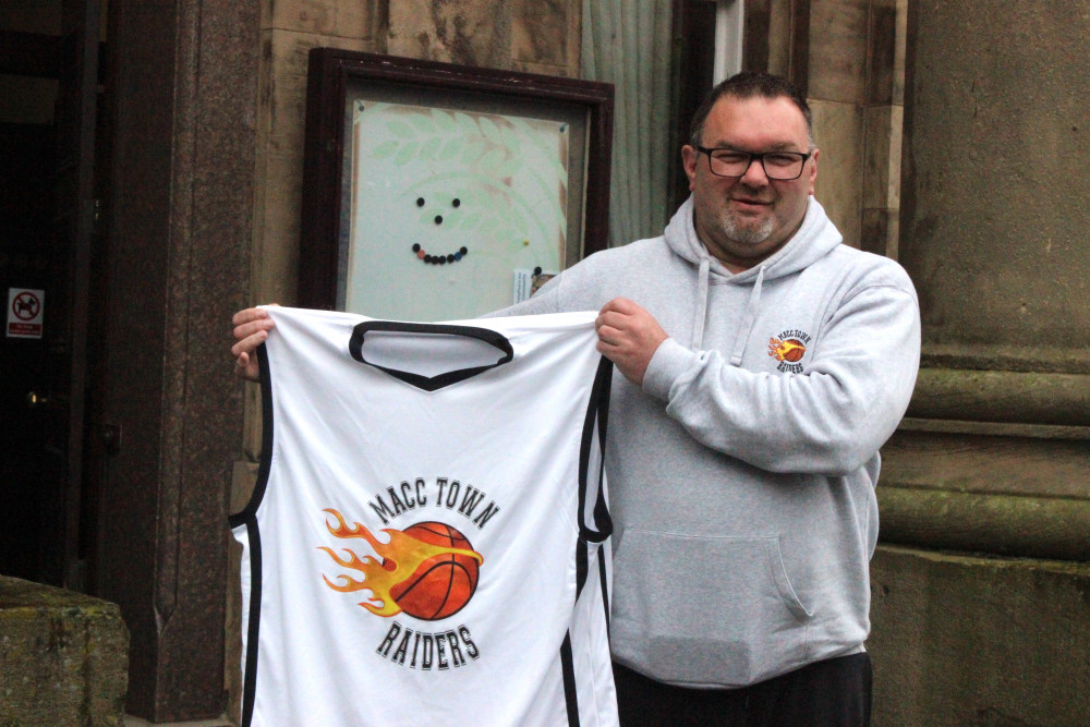 Macc Town Raiders Coach and Founder Dirk Vervaet outside Macclesfield Town Hall. (Image - Alexander Greensmith / Macclesfield Nub News) 